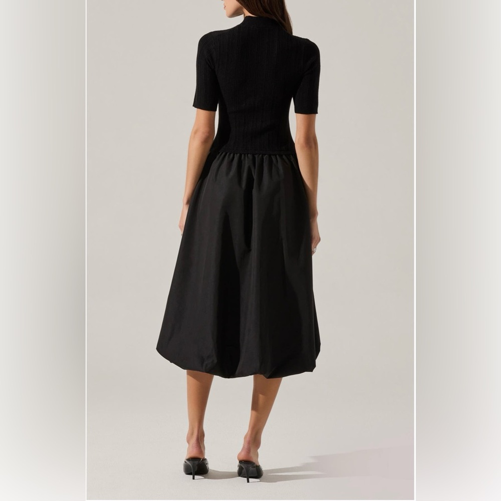 Elegant Black Midi Dress - Picture 3 of 6